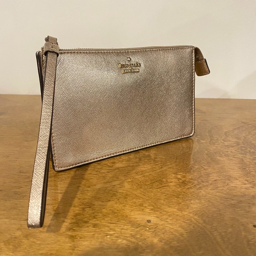 Kate Spade Wristlet Clutch Bag - Gold